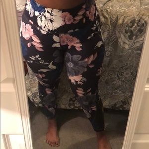 Black Floral Activewear Go-Dry Leggings